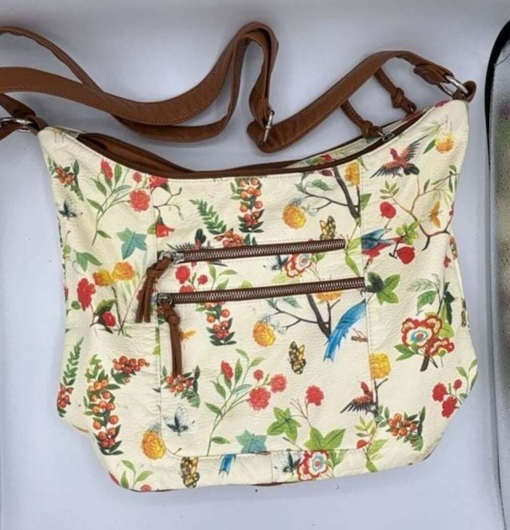 Bueno Floral Botanical Print Faux Leather Crossbody Shoulder Bag‎